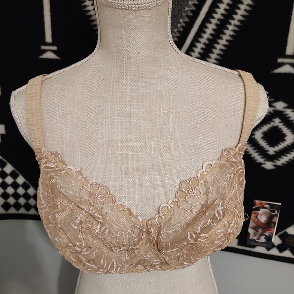 🍂 EUC Samanta Model A922 Full Coverage Unlined Underwire Bra, Gold Nude, 38DD - Picture 4 of 16